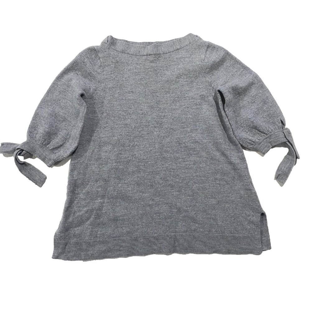 TAHARI Wool Sweater Large Extra Fine Merino Wool Pullover Ties Girls Cutesy Cozy